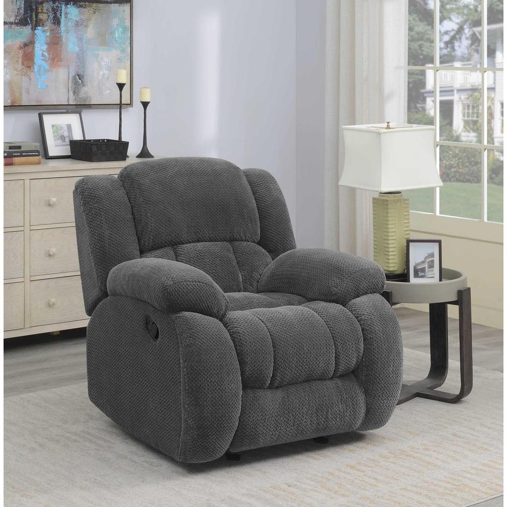 Weissman Upholstered Glider Recliner Charcoal. Picture 1