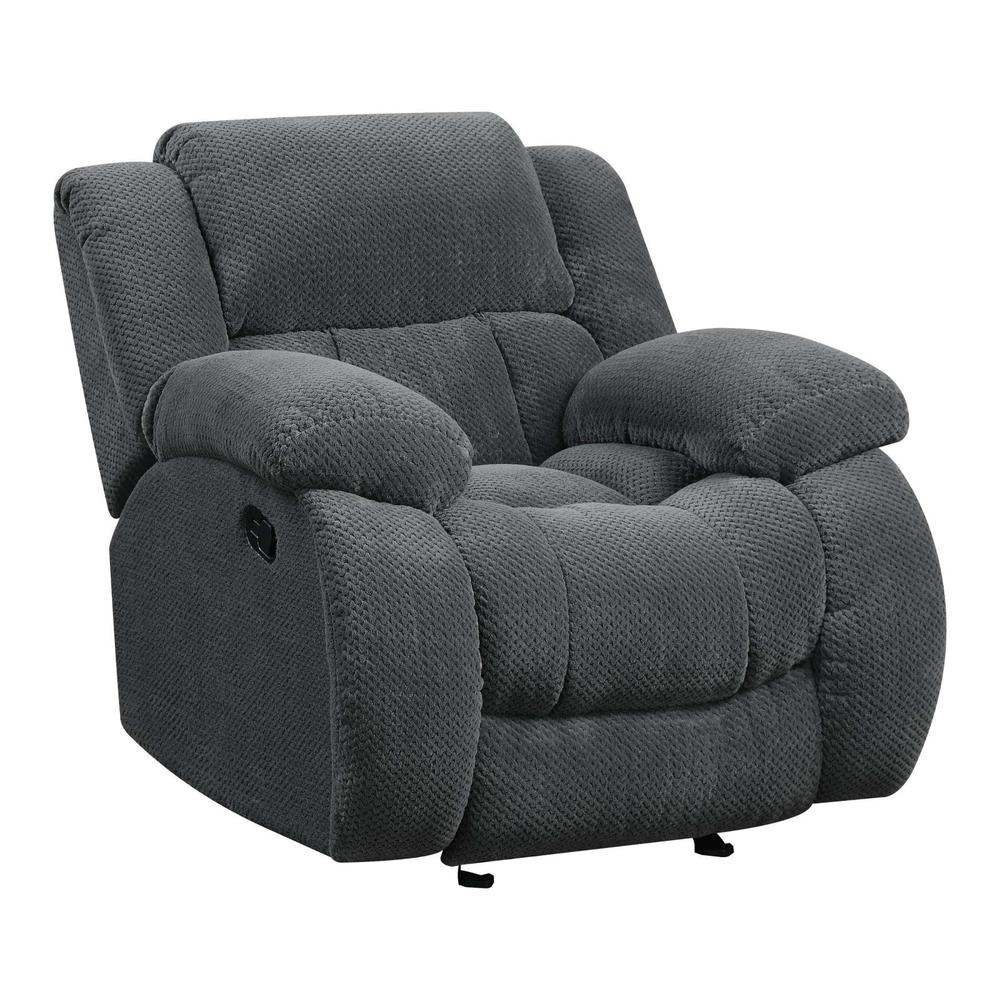 Weissman Upholstered Glider Recliner Charcoal. Picture 3