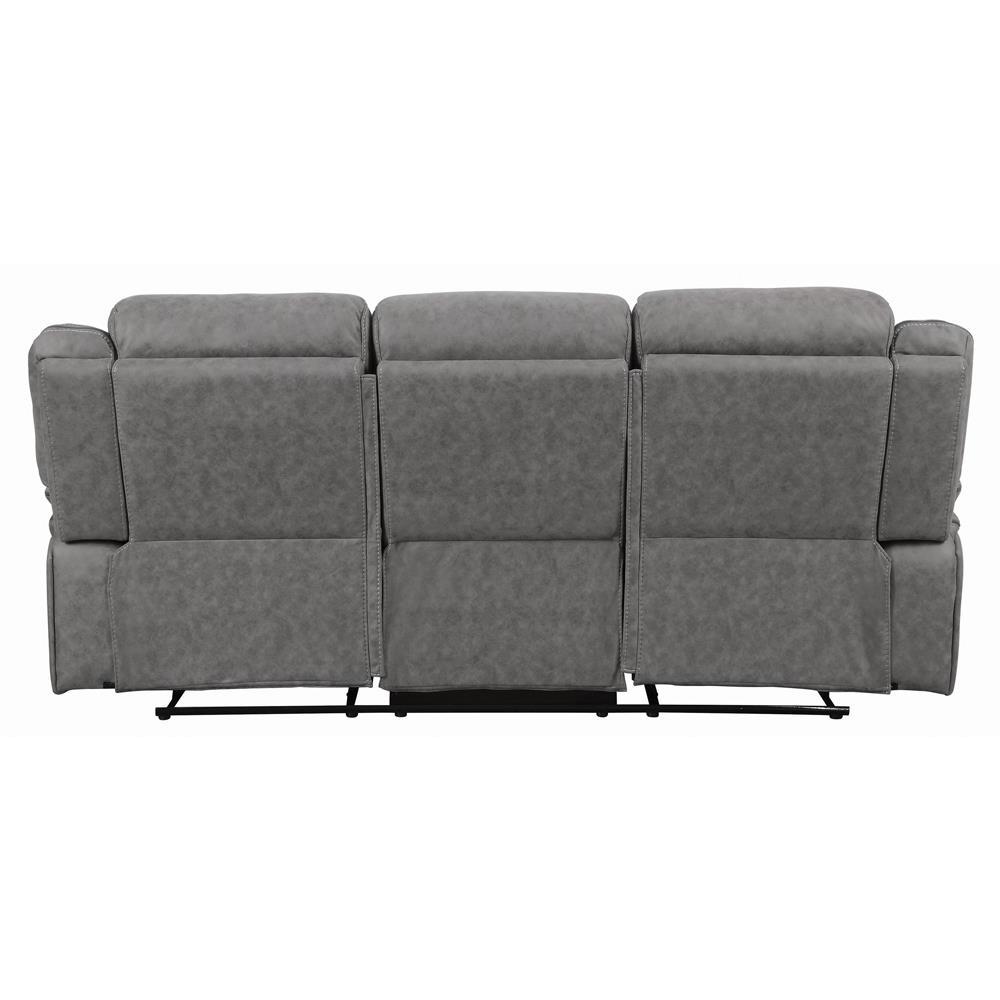 Higgins Pillow Top Arm Upholstered Motion Sofa Grey. Picture 8