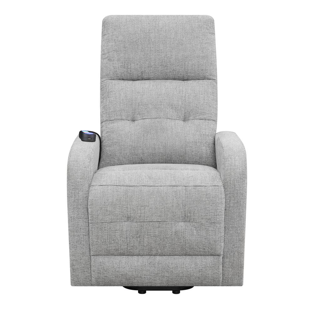 Howie Tufted Upholstered Power Lift Recliner Grey. Picture 8
