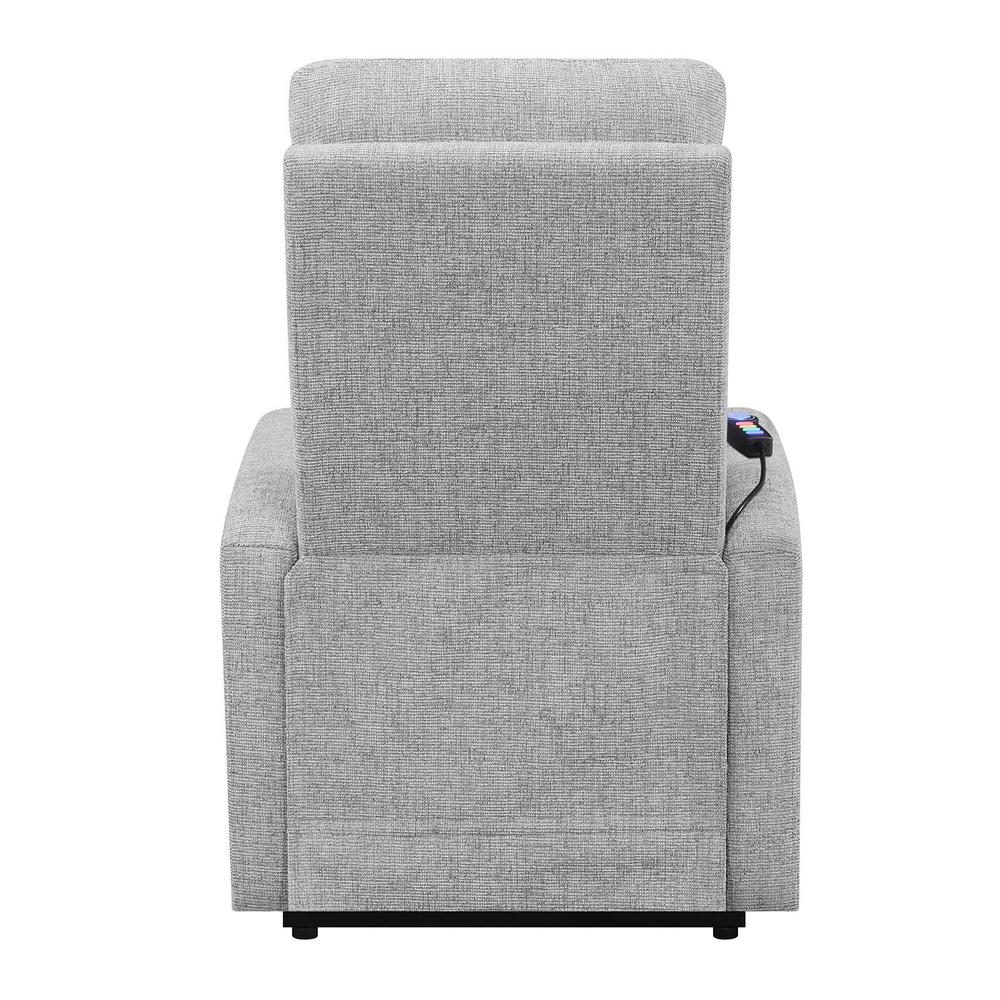 Howie Tufted Upholstered Power Lift Recliner Grey. Picture 11