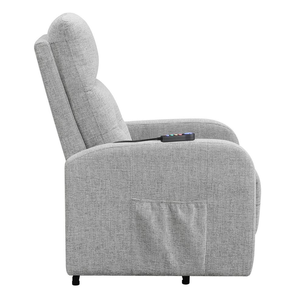 Howie Tufted Upholstered Power Lift Recliner Grey. Picture 12