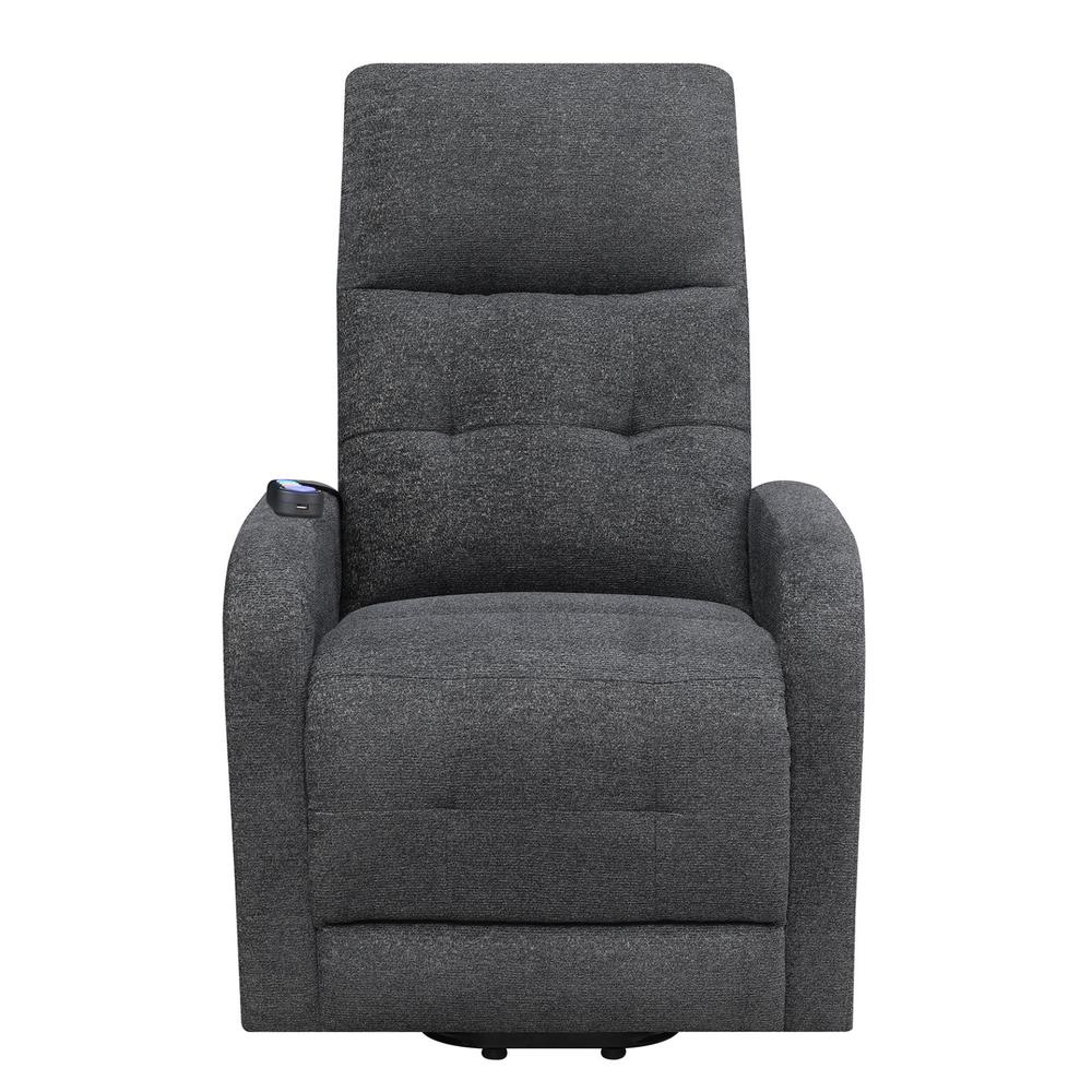 Howie Tufted Upholstered Power Lift Recliner Charcoal. Picture 8