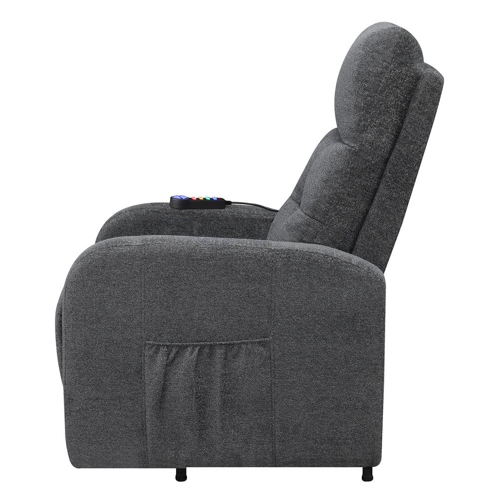 Howie Tufted Upholstered Power Lift Recliner Charcoal. Picture 9