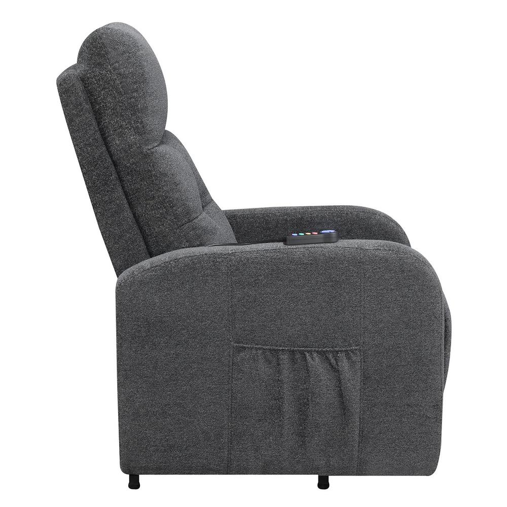 Howie Tufted Upholstered Power Lift Recliner Charcoal. Picture 12
