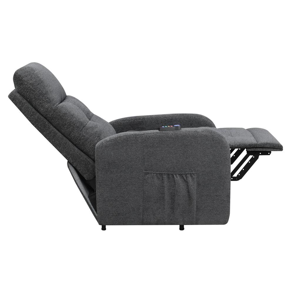 Howie Tufted Upholstered Power Lift Recliner Charcoal. Picture 13