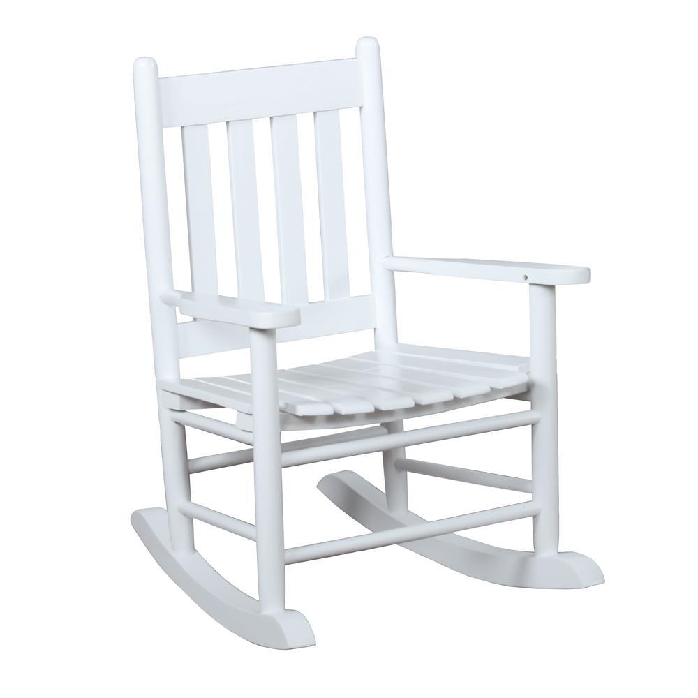 Annie Slat Back Youth Rocking Chair White. Picture 2