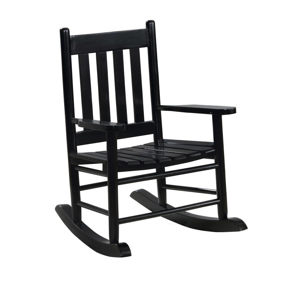 Annie Slat Back Youth Rocking Chair Black. Picture 2