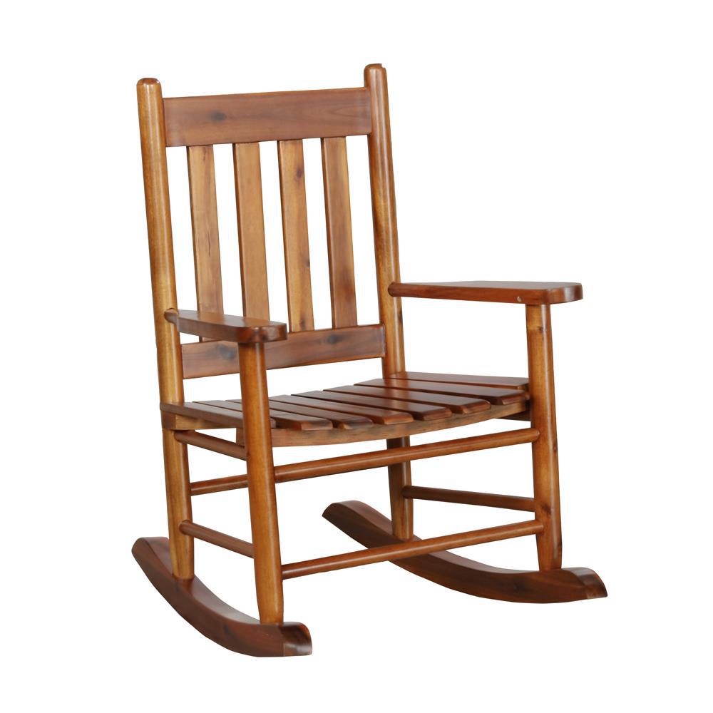 Annie Slat Back Youth Rocking Chair Golden Brown. Picture 2