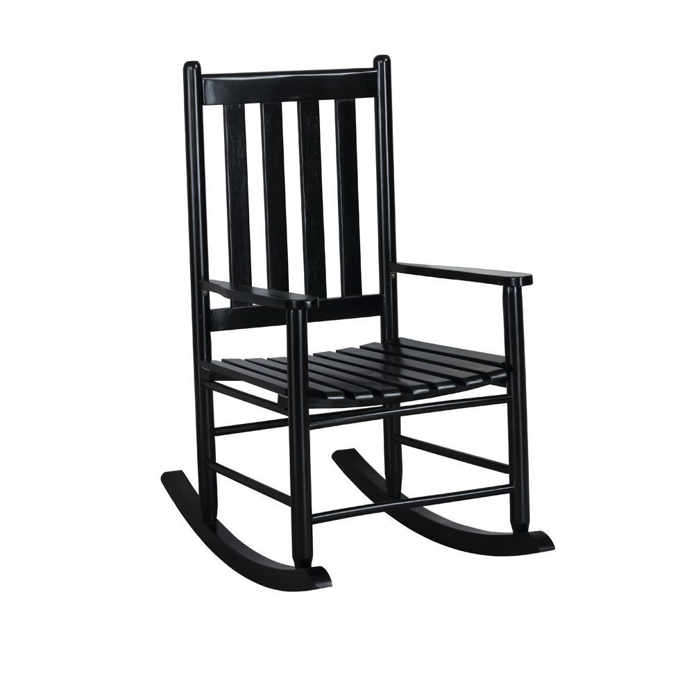 Annie Slat Back Wooden Rocking Chair Black. Picture 2