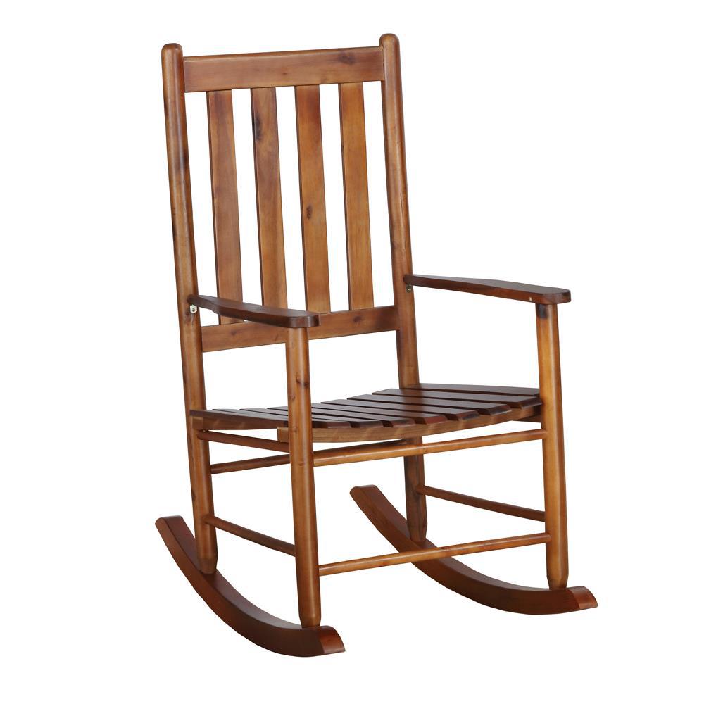 Annie Slat Back Wooden Rocking Chair Golden Brown. Picture 2