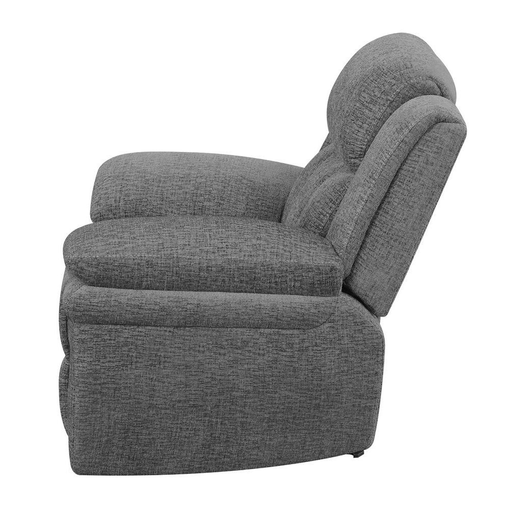 Bahrain Upholstered Power Glider Recliner Charcoal. Picture 4