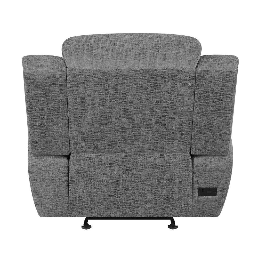 Bahrain Upholstered Power Glider Recliner Charcoal. Picture 5