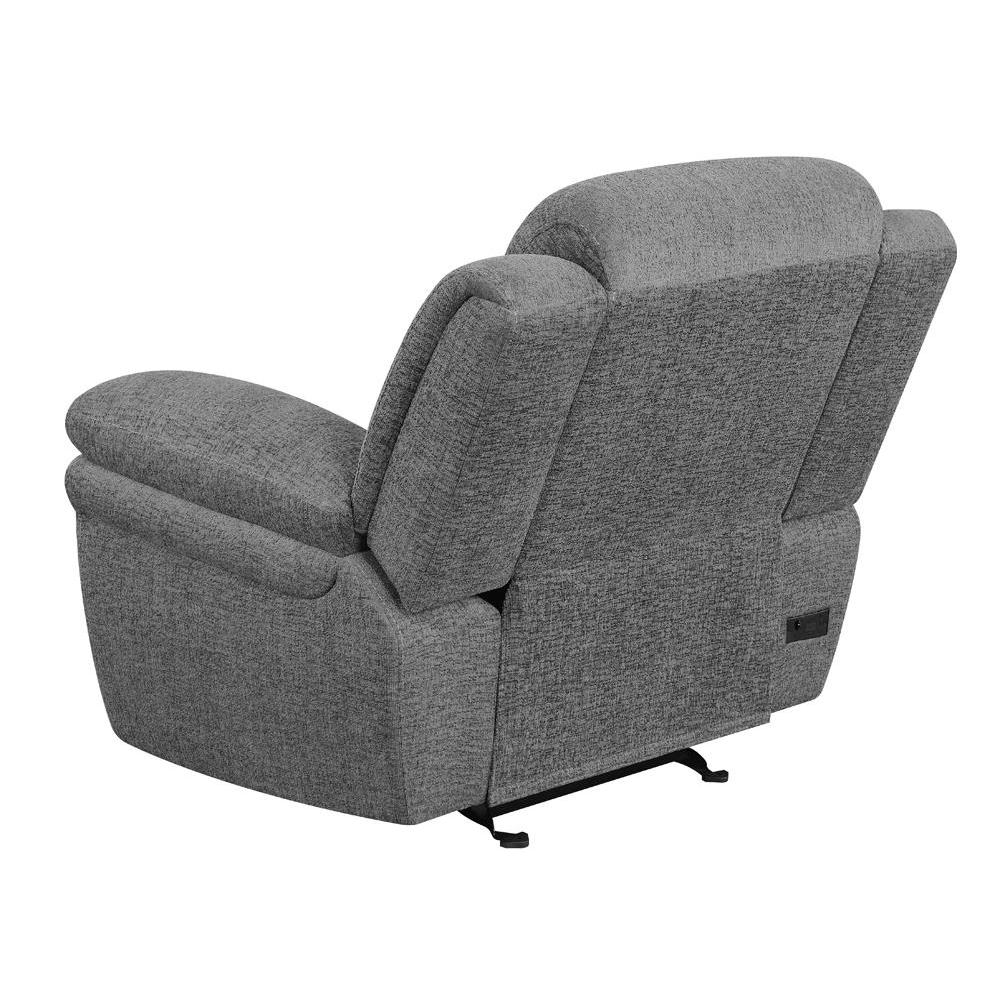 Bahrain Upholstered Power Glider Recliner Charcoal. Picture 7
