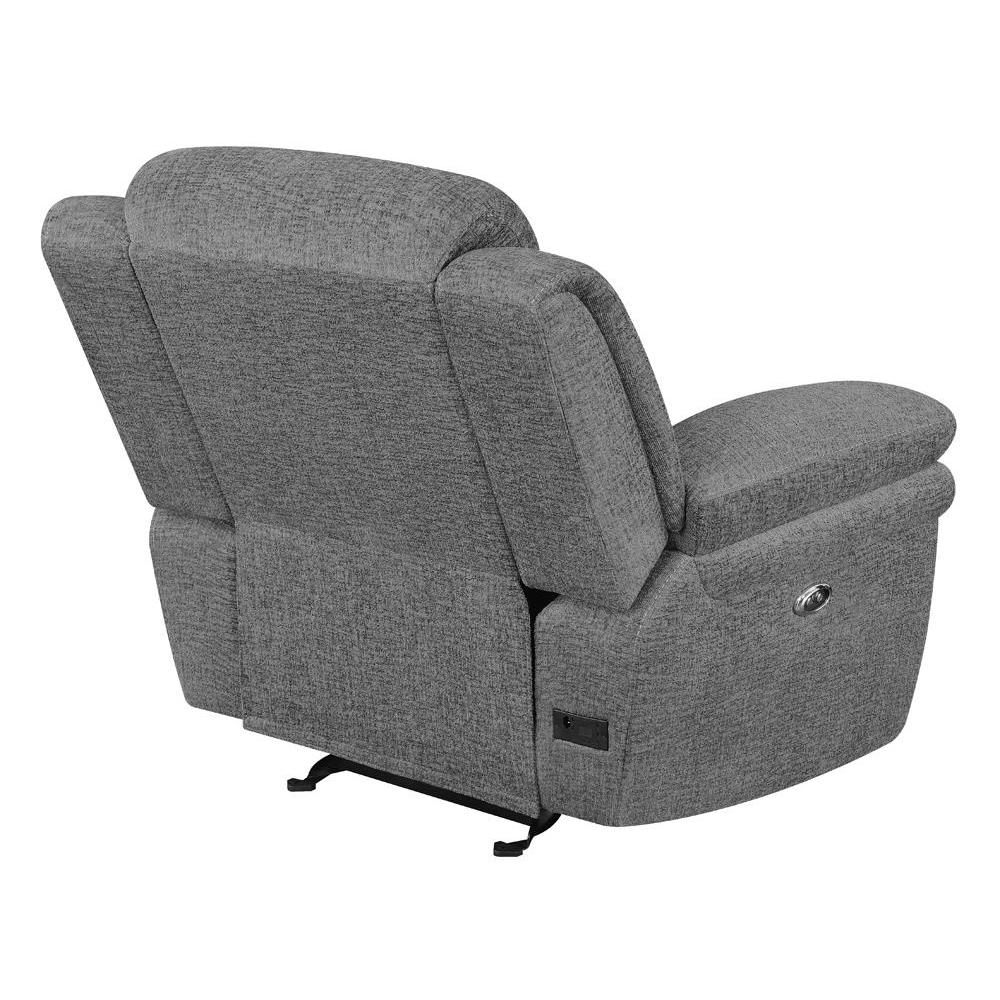 Bahrain Upholstered Power Glider Recliner Charcoal. Picture 8