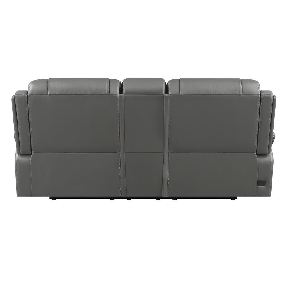 Flamenco Tufted Upholstered Power Loveseat with Console Charcoal. Picture 10