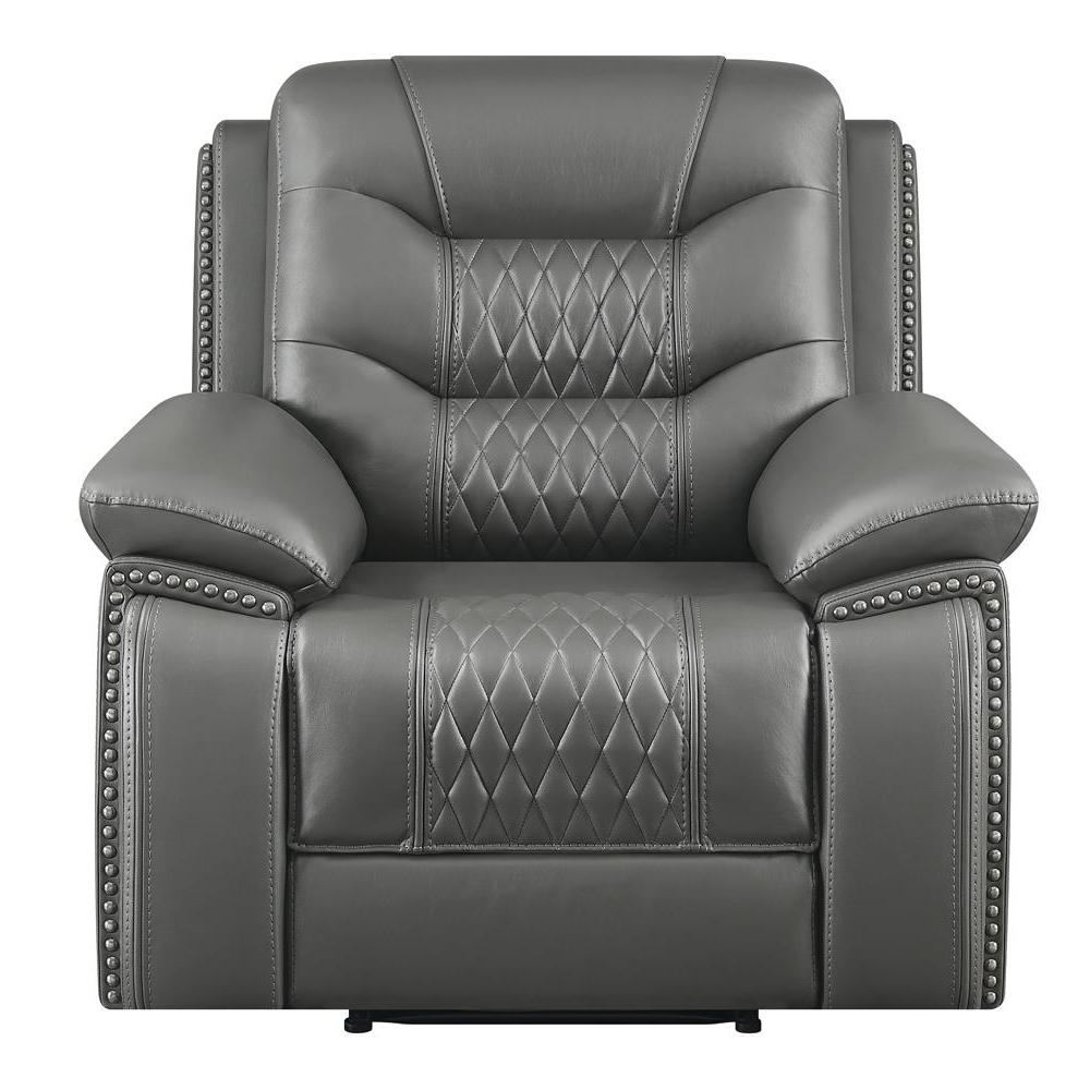 Flamenco Tufted Upholstered Power Recliner Charcoal. Picture 4