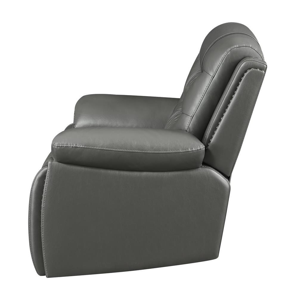 Flamenco Tufted Upholstered Power Recliner Charcoal. Picture 9