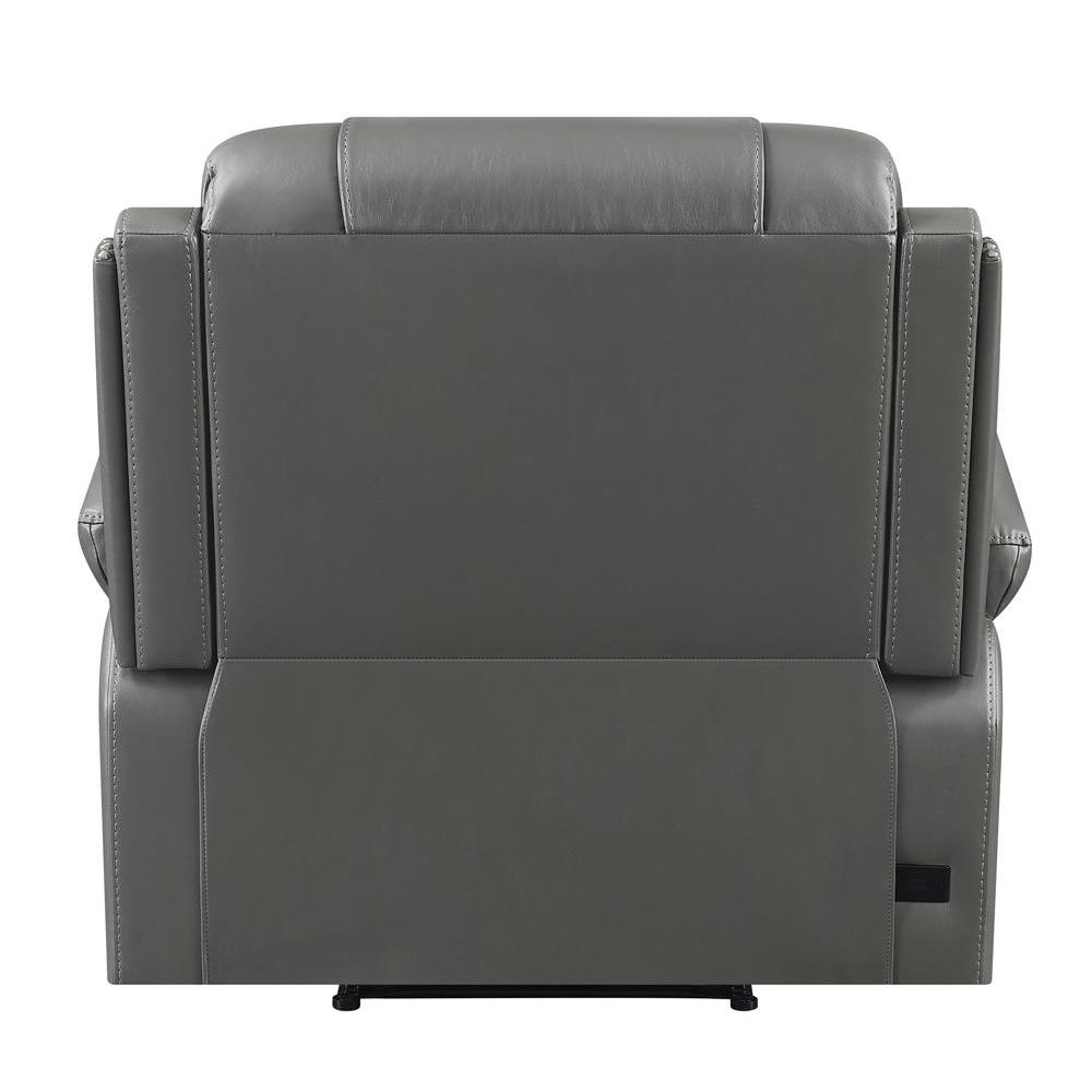 Flamenco Tufted Upholstered Power Recliner Charcoal. Picture 10