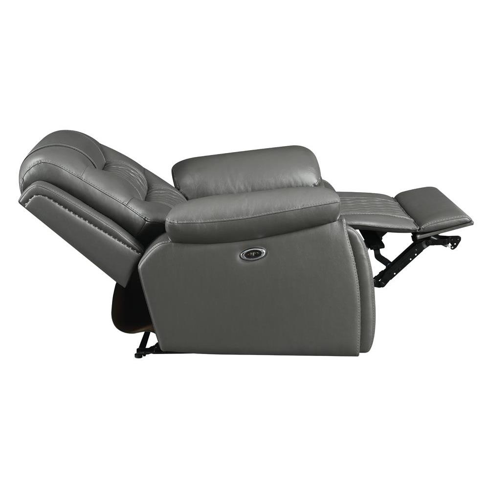 Flamenco Tufted Upholstered Power Recliner Charcoal. Picture 11