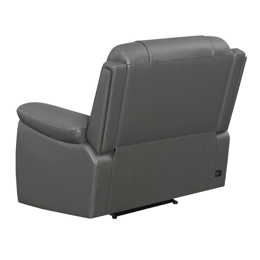 Flamenco Tufted Upholstered Power Recliner Charcoal. Picture 12