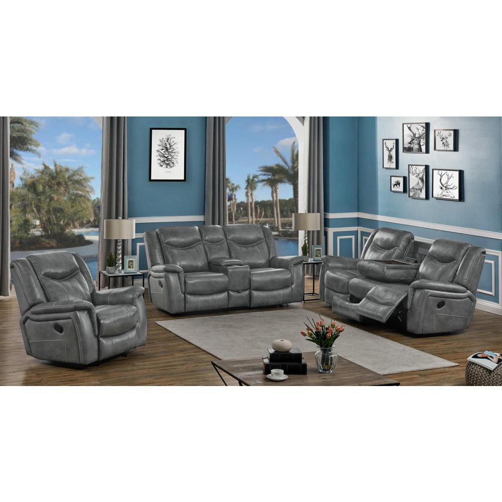 Conrad Upholstered Motion Sofa Cool Grey. Picture 11