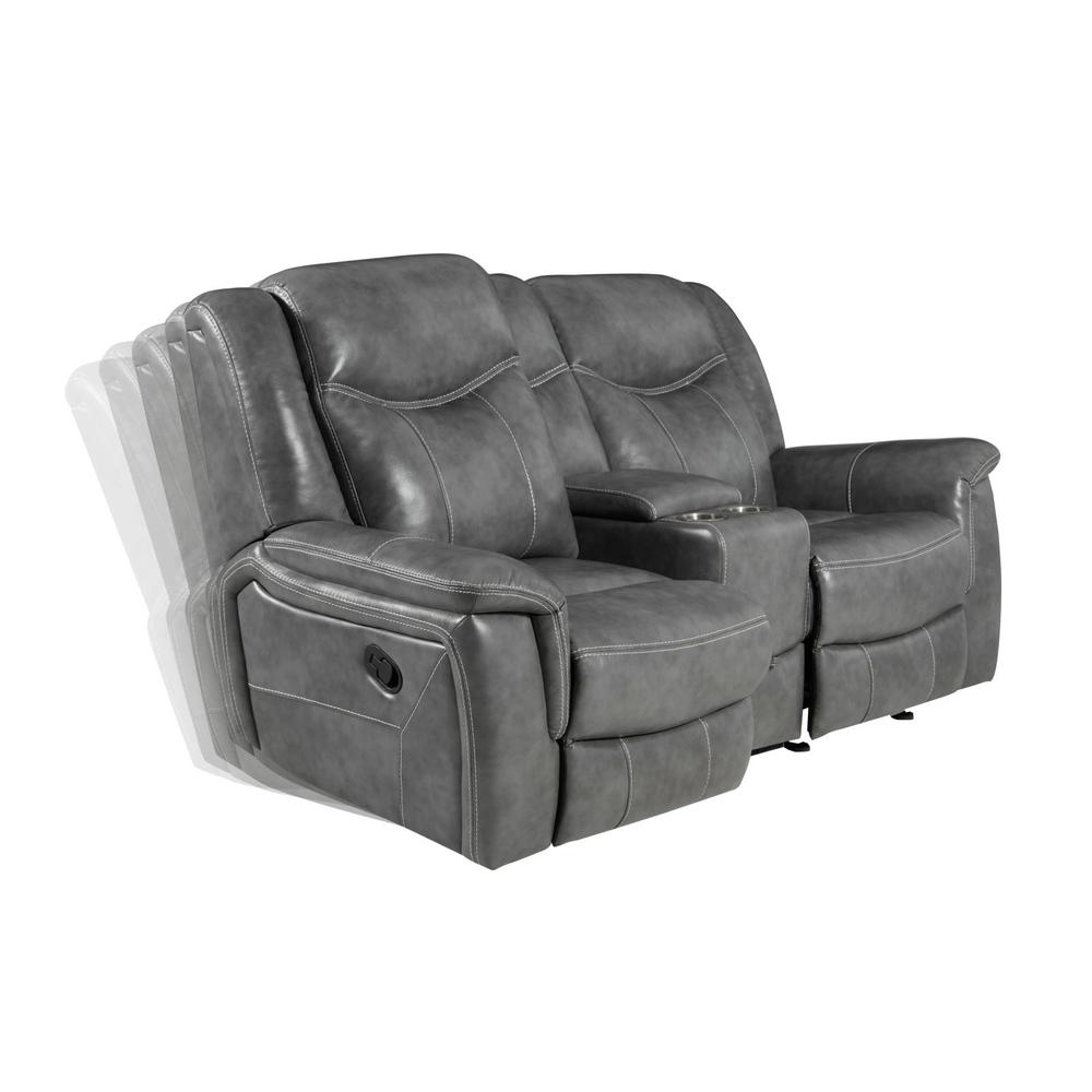 Conrad Upholstered Motion Loveseat Cool Grey. Picture 2