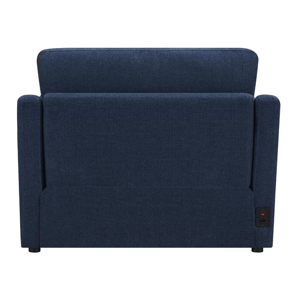 Destino Cushion Back Power Recliner Midnight Blue. Picture 7