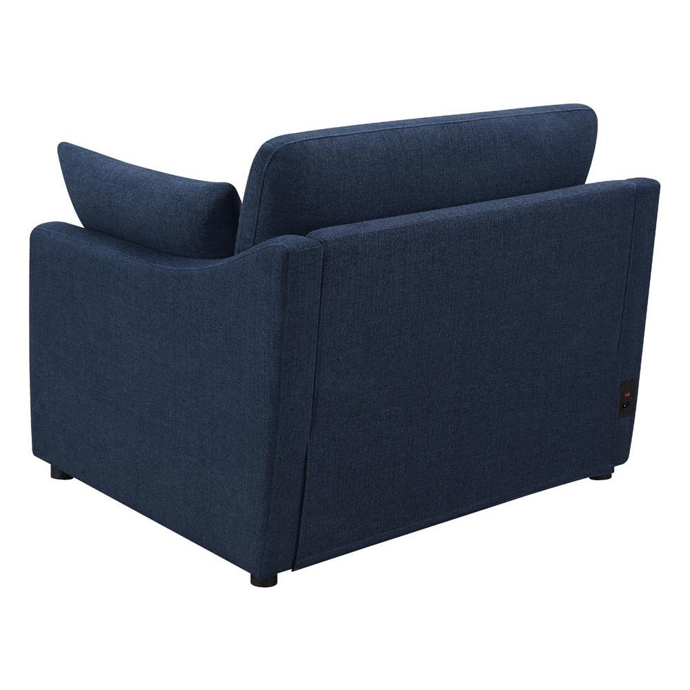 Destino Cushion Back Power Recliner Midnight Blue. Picture 8