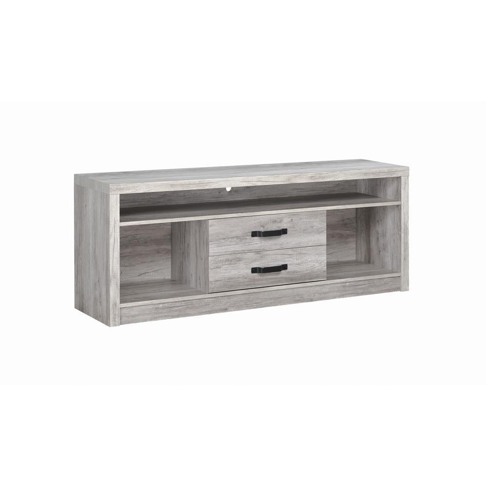 Burke 2-drawer TV Console Grey Driftwood. Picture 2