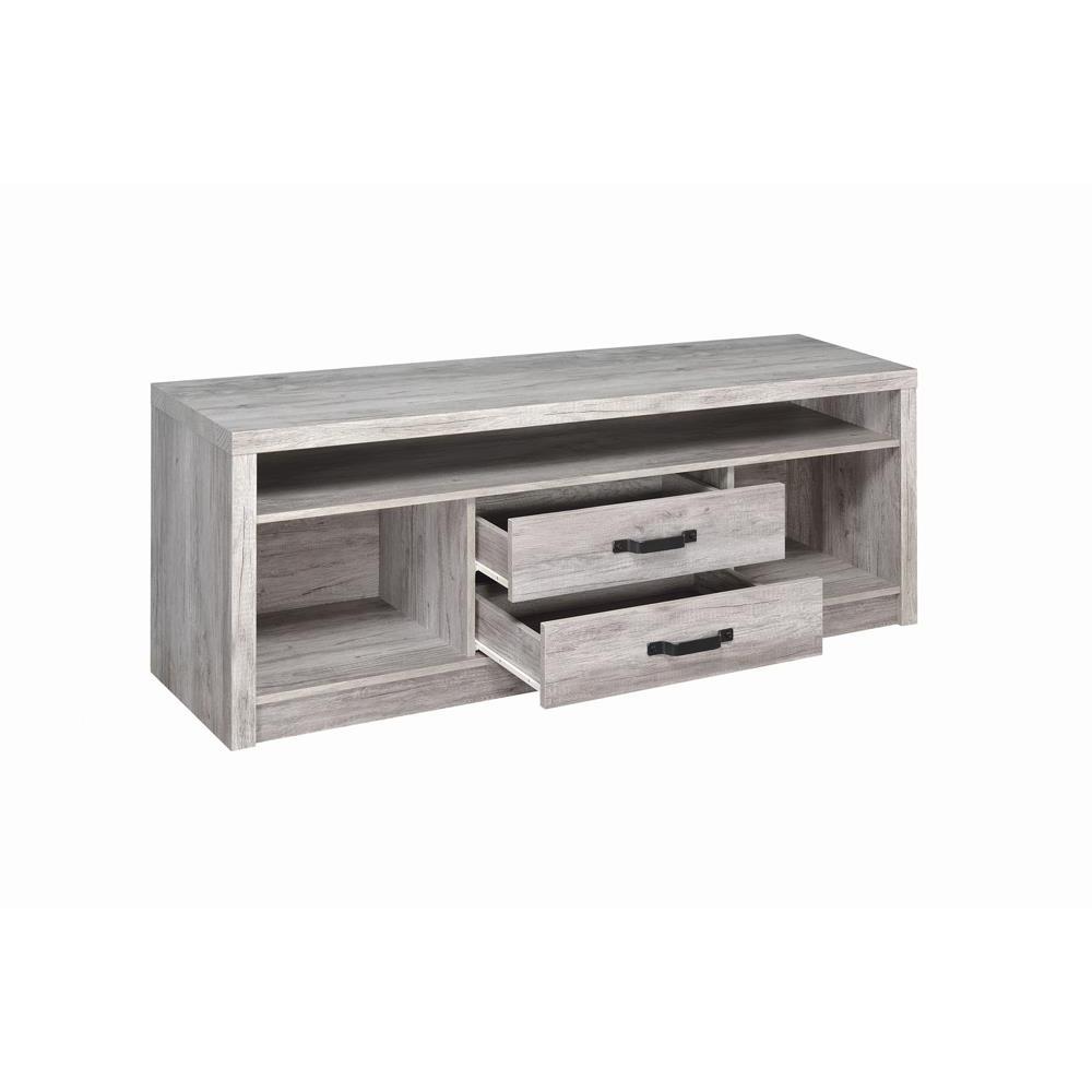 Burke 2-drawer TV Console Grey Driftwood. Picture 3