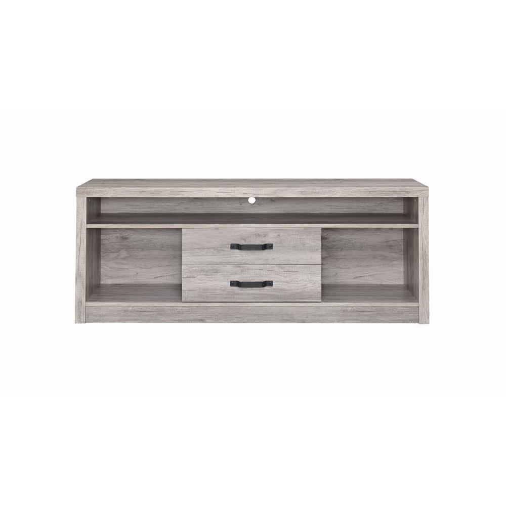 Burke 2-drawer TV Console Grey Driftwood. Picture 4