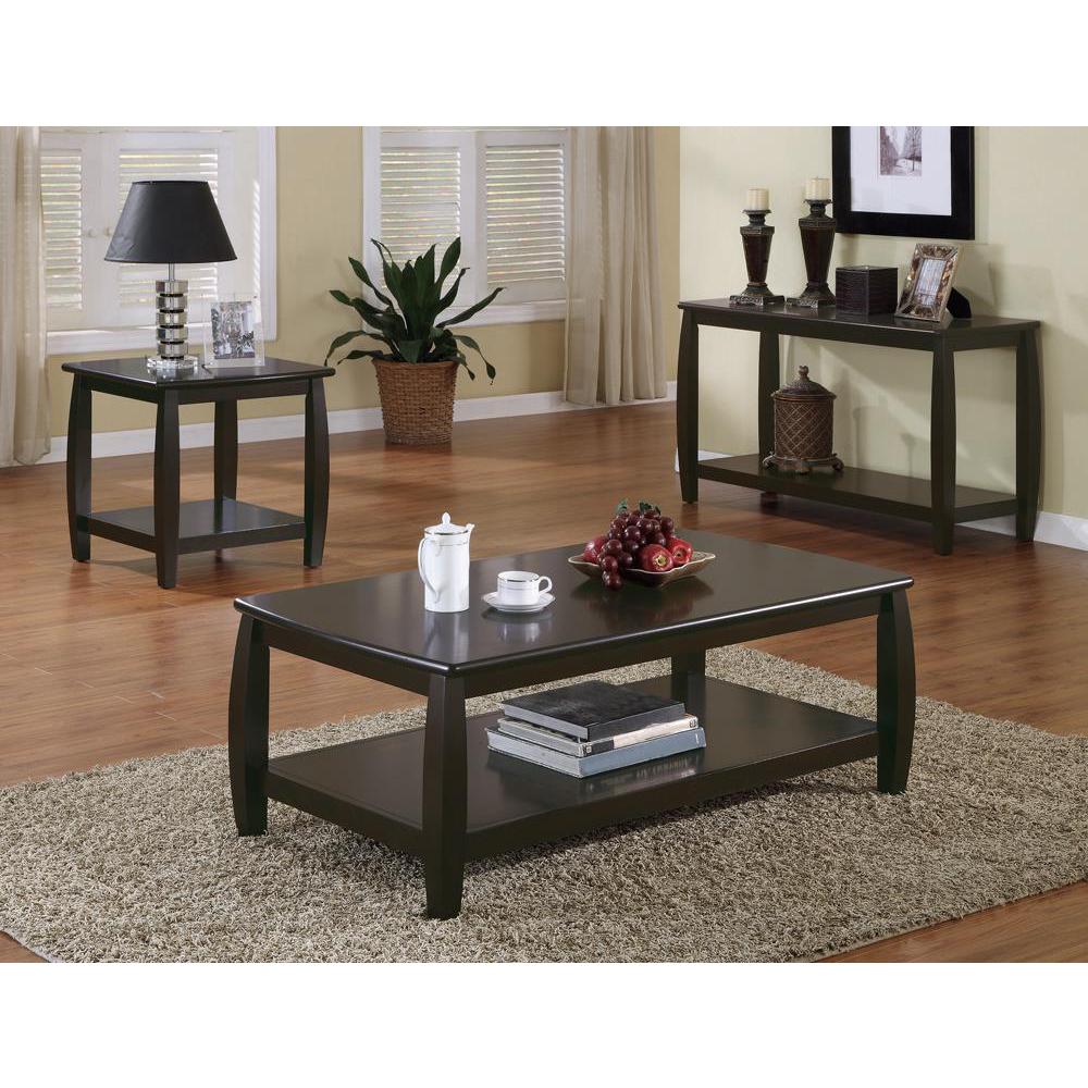 Dixon Rectangular Sofa Table with Lower Shelf Espresso. Picture 3