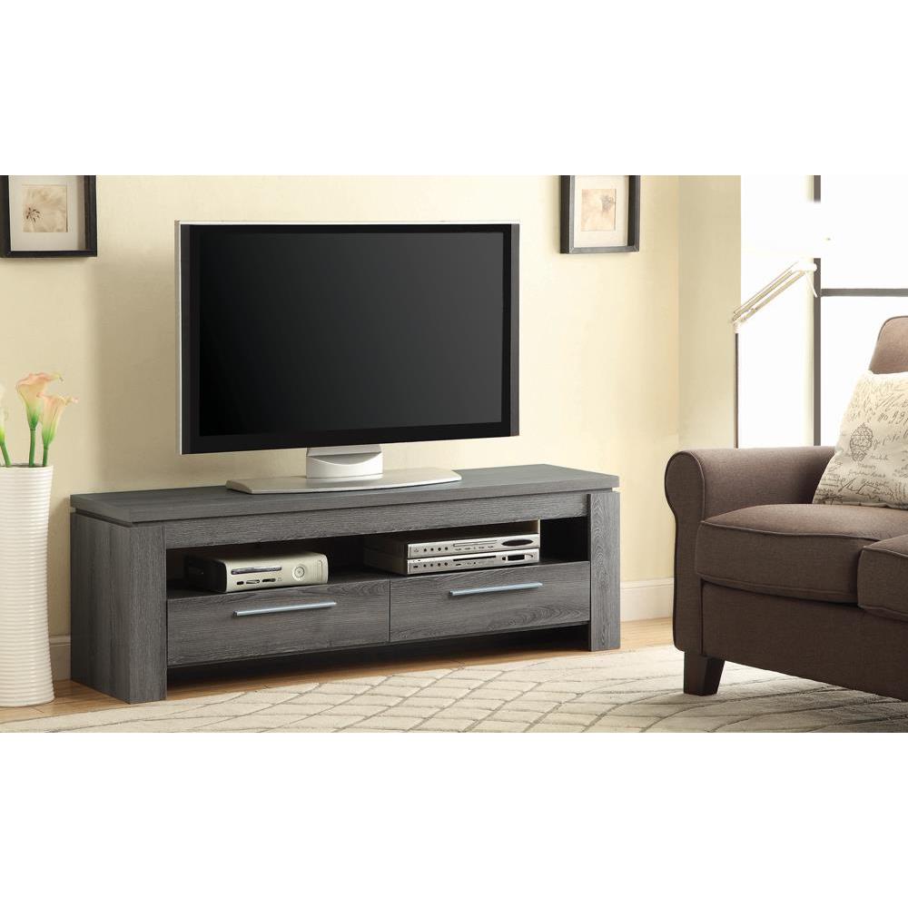 Elkton 2-drawer TV Console Weathered Grey. Picture 1
