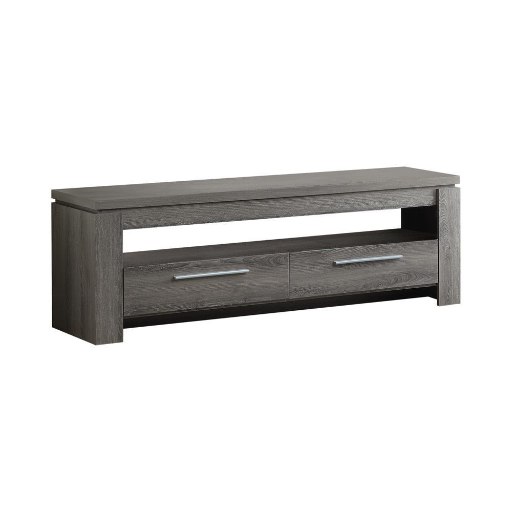 Elkton 2-drawer TV Console Weathered Grey. Picture 2