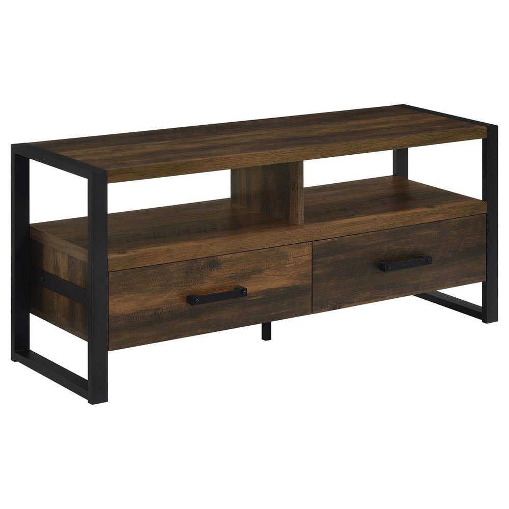 James 2-drawer Composite Wood 48" TV Stand Dark Pine. Picture 1