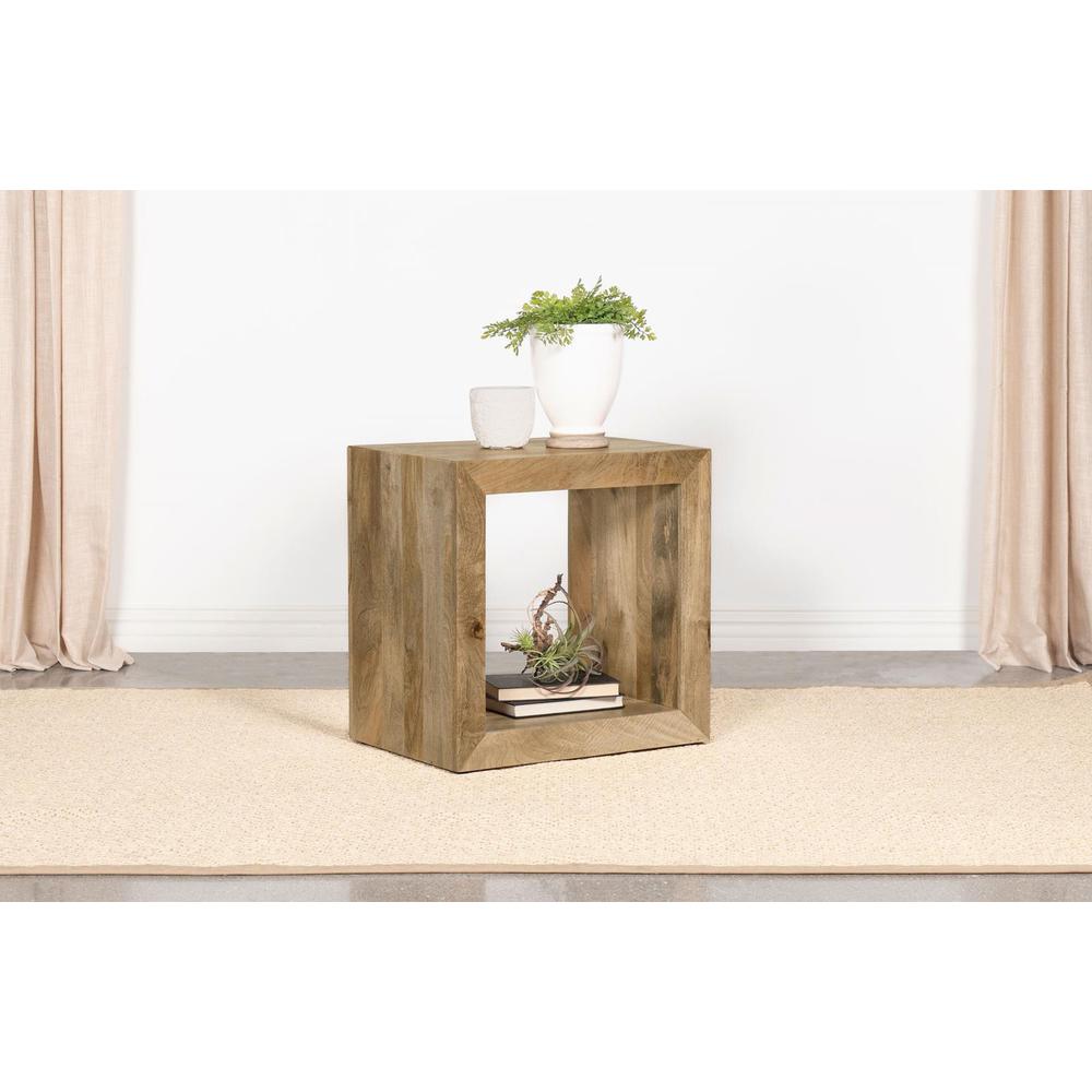 Benton Rectangular Solid Wood End Table Natural. Picture 8