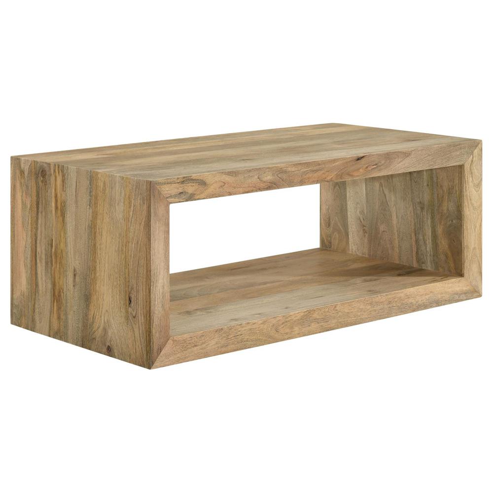 Benton Rectangular Solid Wood Coffee Table Natural. Picture 1