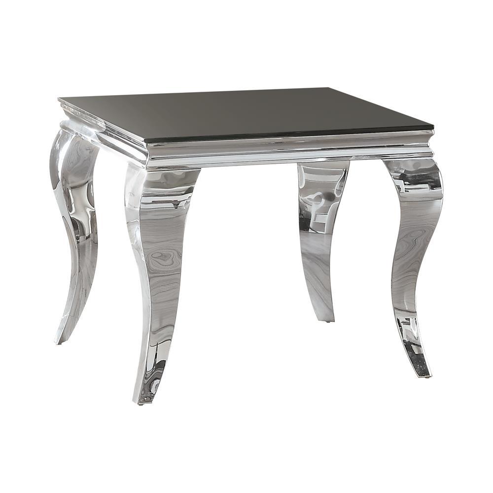 Carone Square End Table Chrome and Black. Picture 2