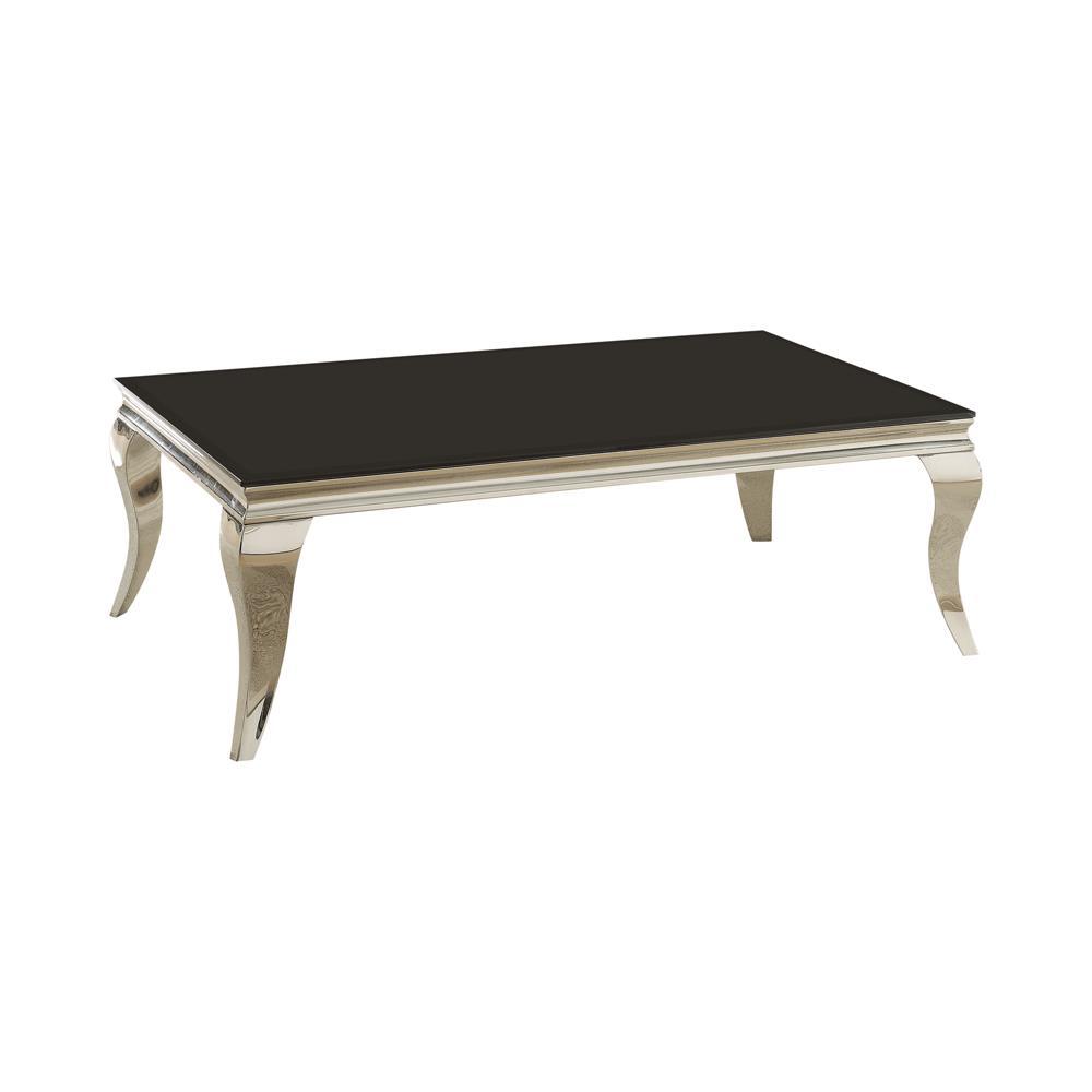 Carone Rectangular Coffee Table Chrome and Black. Picture 2