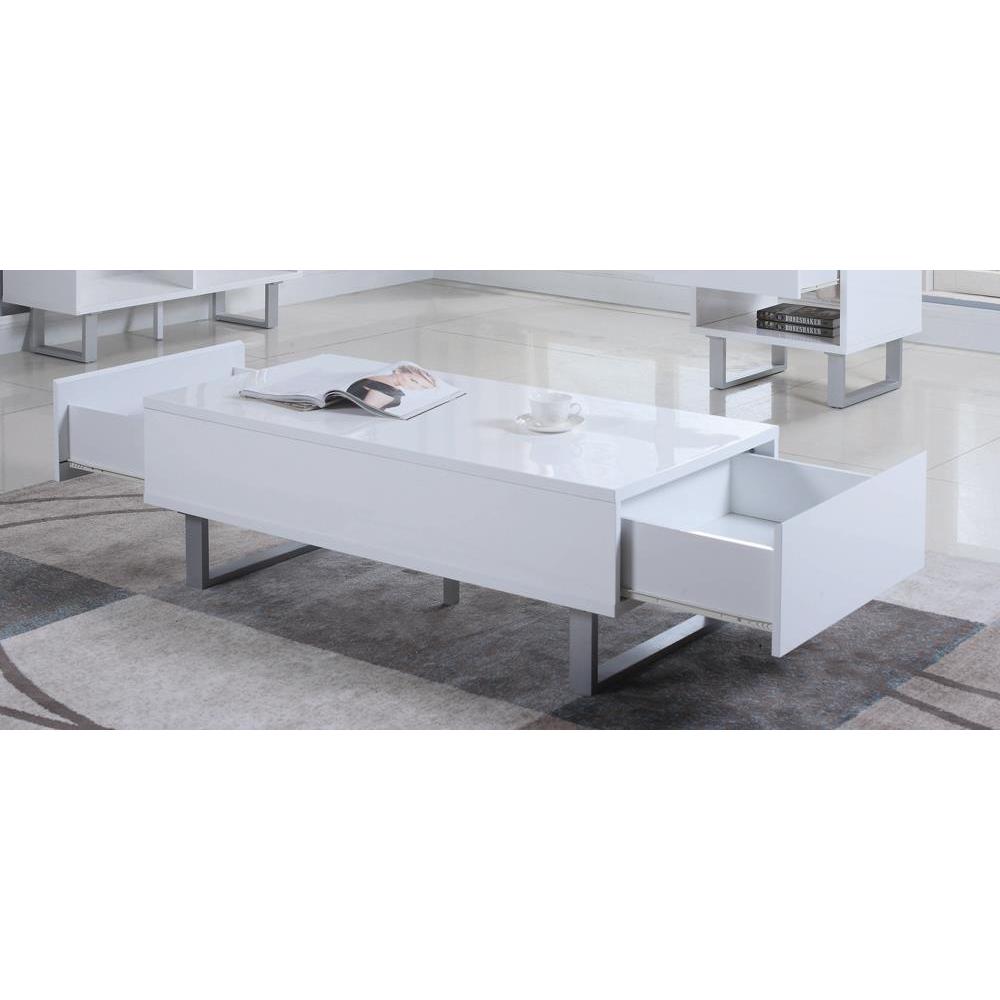 Atchison 2-drawer Coffee Table High Glossy White. Picture 1