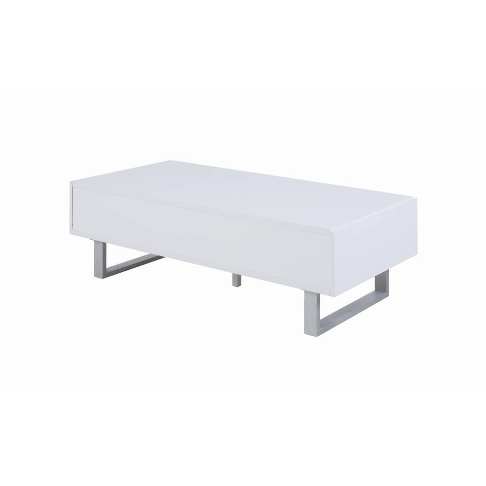 Atchison 2-drawer Coffee Table High Glossy White. Picture 2