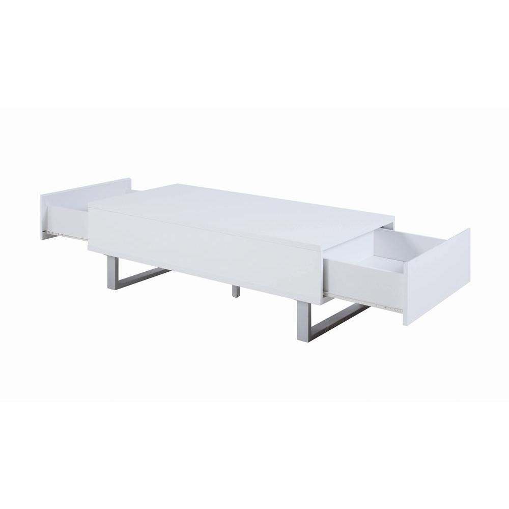 Atchison 2-drawer Coffee Table High Glossy White. Picture 3
