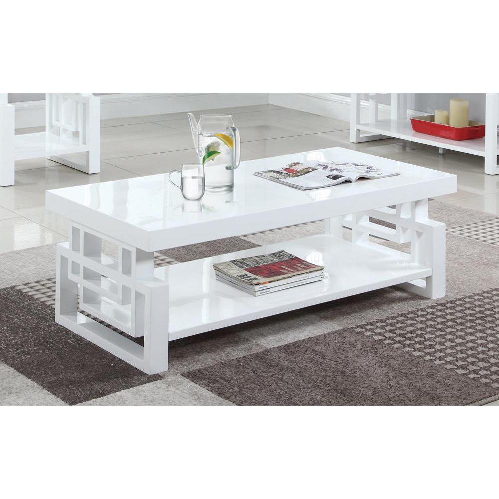 Schmitt Rectangular Coffee Table High Glossy White. Picture 1