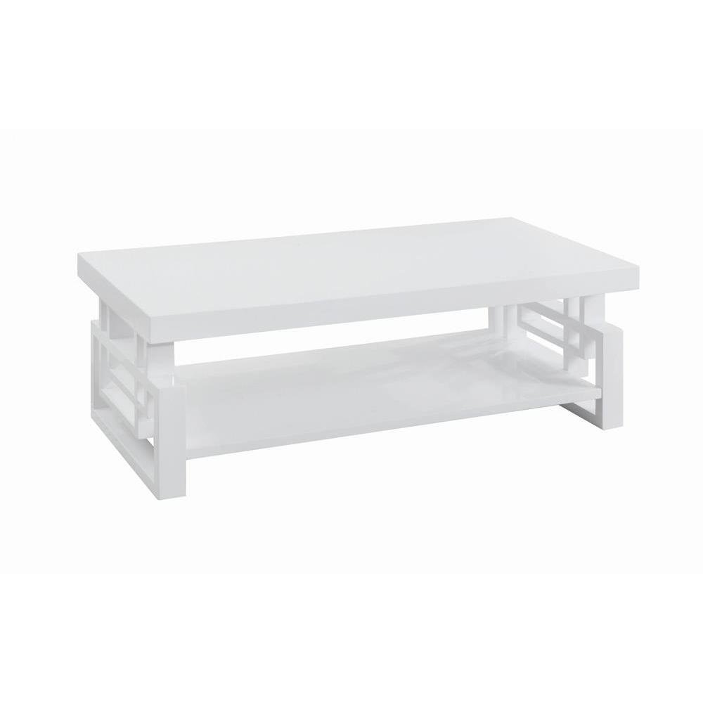 Schmitt Rectangular Coffee Table High Glossy White. Picture 2