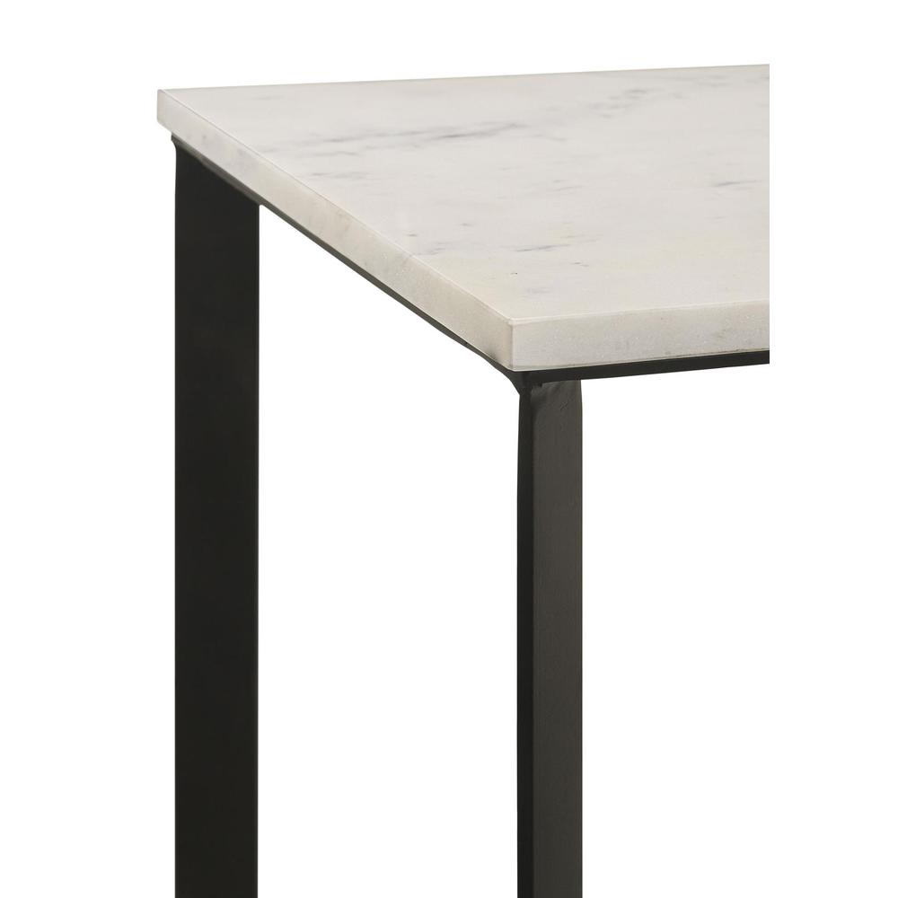 Tobin Square Marble Top End Table White and Black. Picture 3