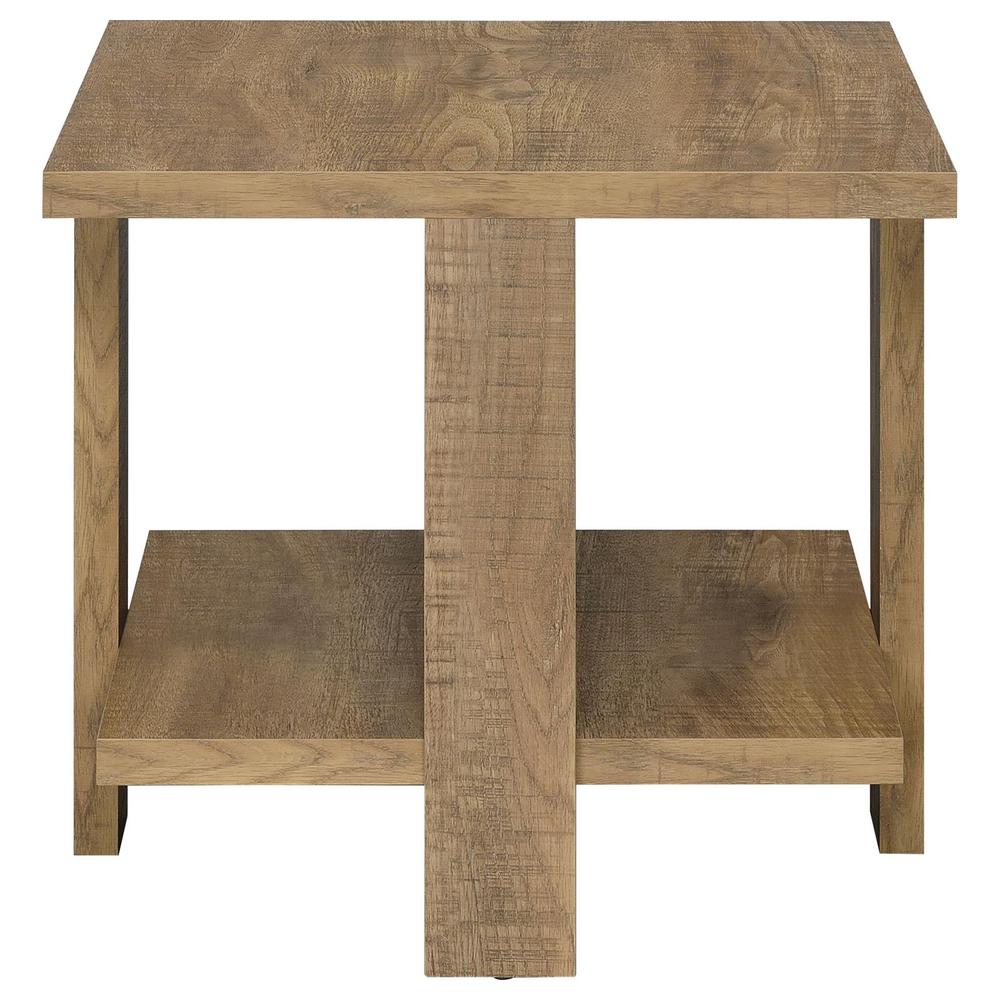 Dawn Square Engineered Wood End Table With Shelf Mango. Picture 3