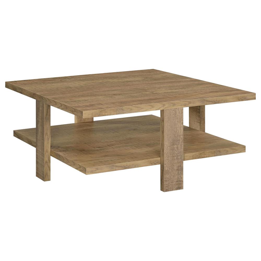 Dawn Square Engineered Wood Coffee Table With Shelf Mango. Picture 1