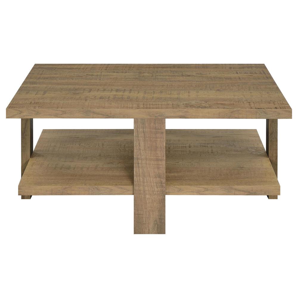 Dawn Square Engineered Wood Coffee Table With Shelf Mango. Picture 2