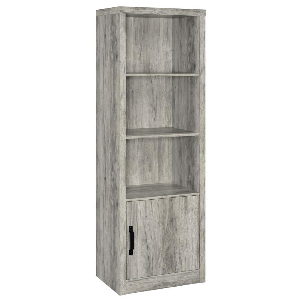 Burke 3-shelf Media Tower With Storage Cabinet Grey Driftwood. Picture 12